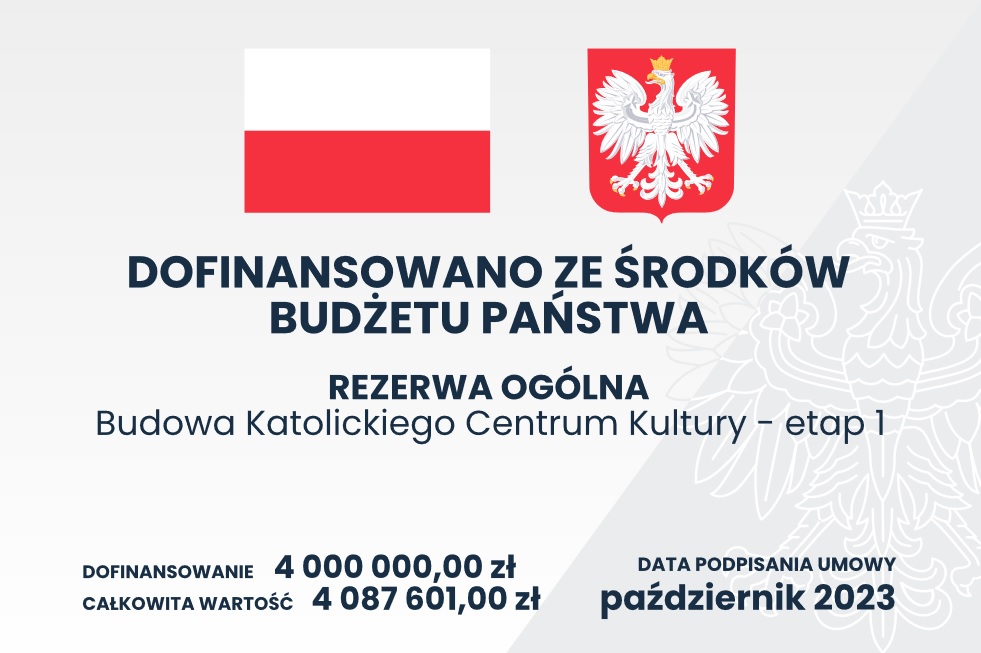 Dotacja dla I etapu budowy Katolickiego Centrum Kultury